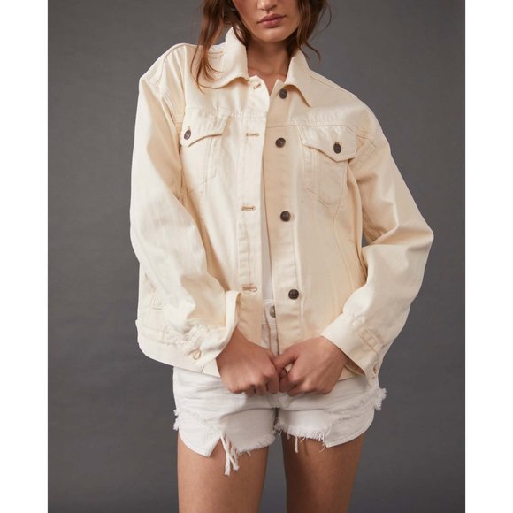 Free People Jolene Trucker Jacket / Ecru - Picture 8 of 14